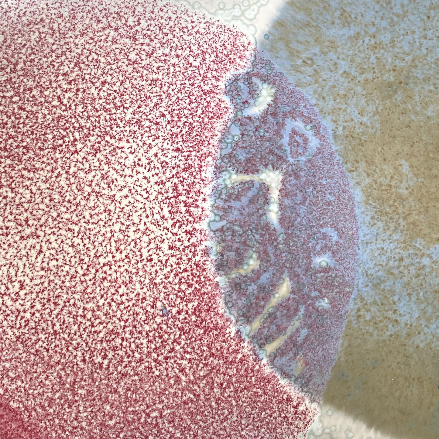 Stoneware plate – WHITE / PINK BLUE M