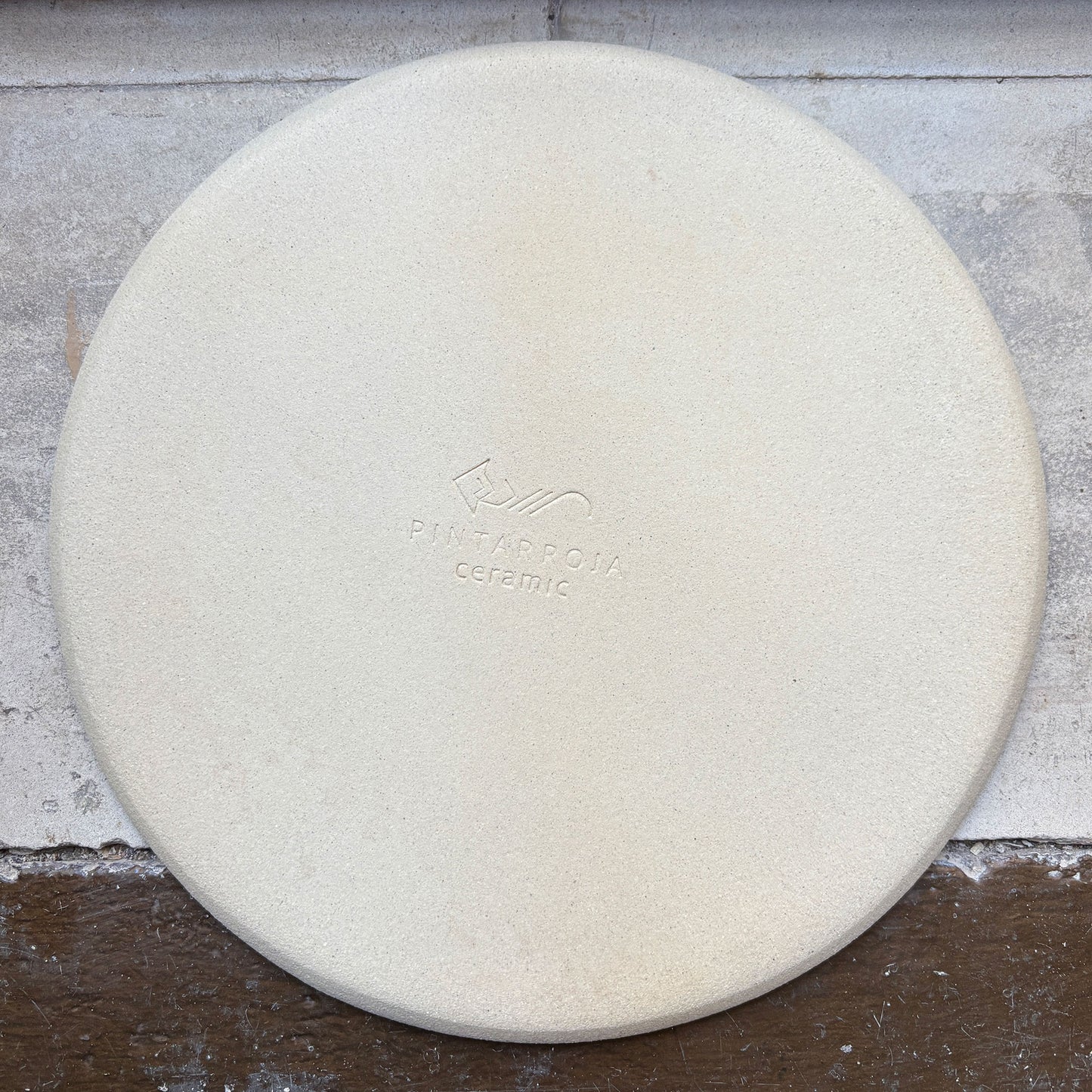 Stoneware plate – WHITE / PINK BLUE L
