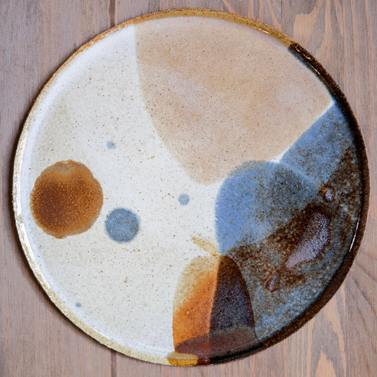 Stoneware plate – SEPIA / DROPS L