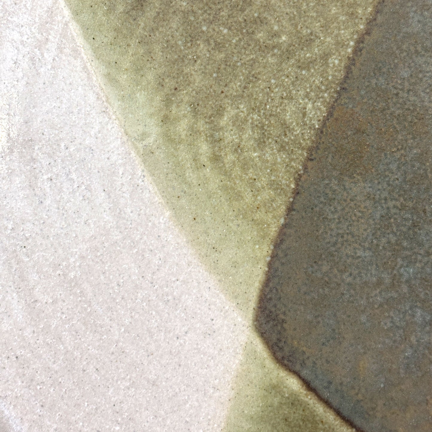 Stoneware plate – WHITE / GREEN L